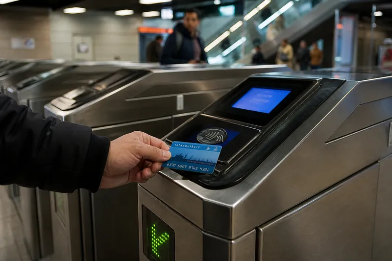 Istanbulkart у турникета метро в Стамбуле